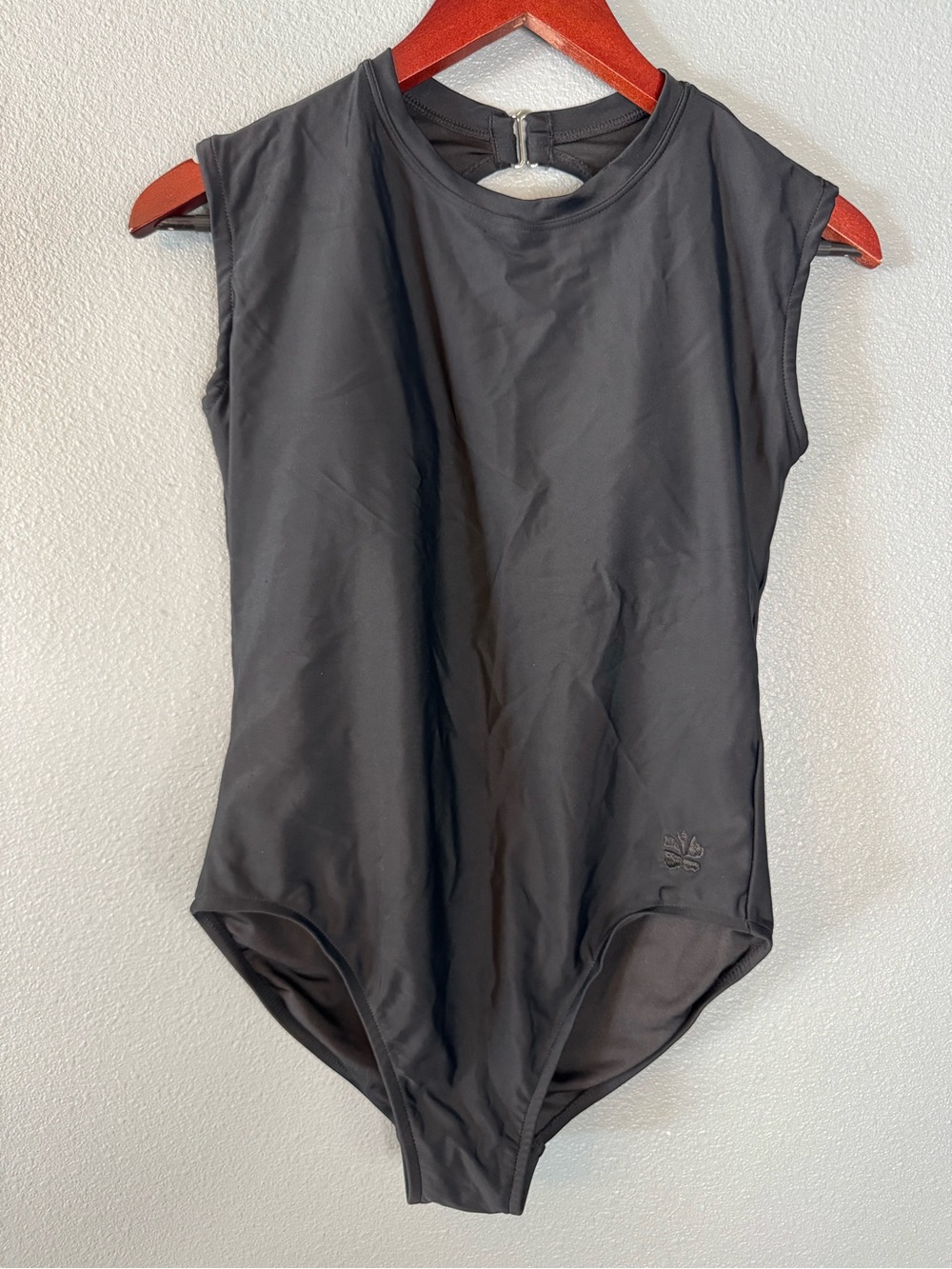 Hapari Womens Black One Piece Swimsuit Size L 12-14 Open Back UPF 50+ Swimwear